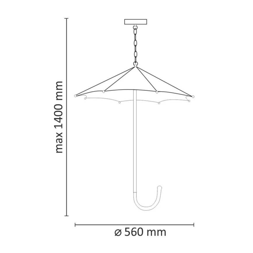 Люстра на ланцюжку PARASOL 3xE27/20W/230V