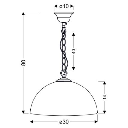 Люстра на ланцюжку SUGAR 1xE27/60W/230V біла/золота