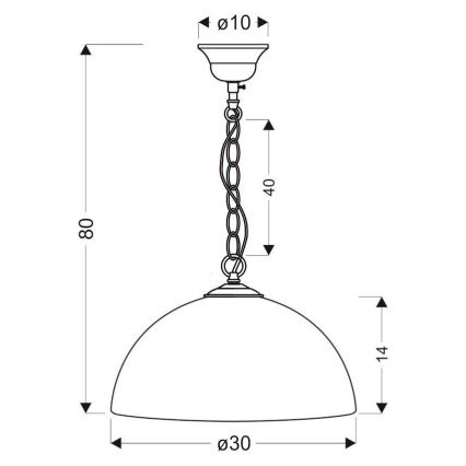 Люстра на ланцюжку SUGAR 1xE27/60W/230V біла/золота