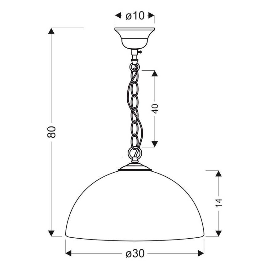 Люстра на ланцюжку SUGAR 1xE27/60W/230V біла/золота