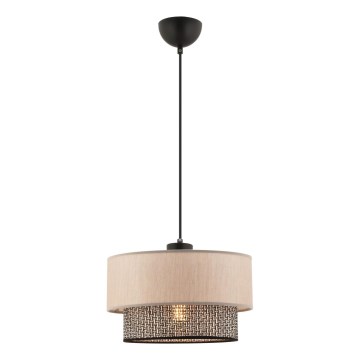 Люстра на ланке ECHO 1xE27/60W/230V бежова/сивка