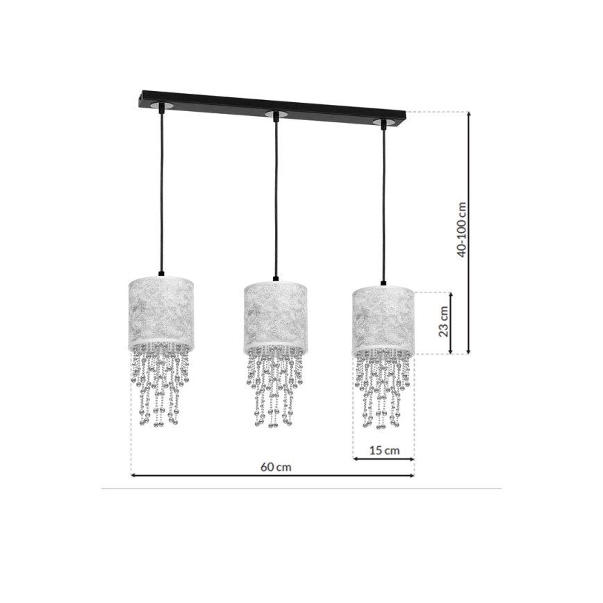 Люстра на мотузці ALMERIA 3xE27/60W/230V