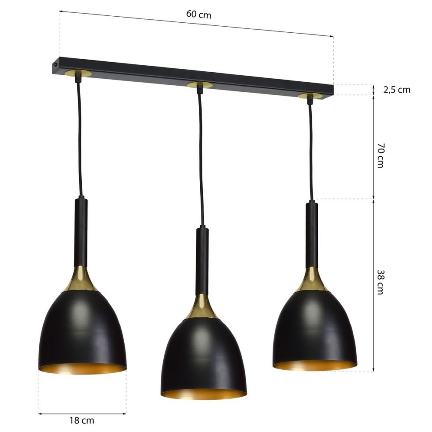 Люстра на мотузці CLARK 3xE27/60W/230V