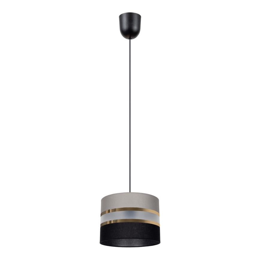 Люстра на мотузці CORAL 1xE27/60W/230V чорно-сіра