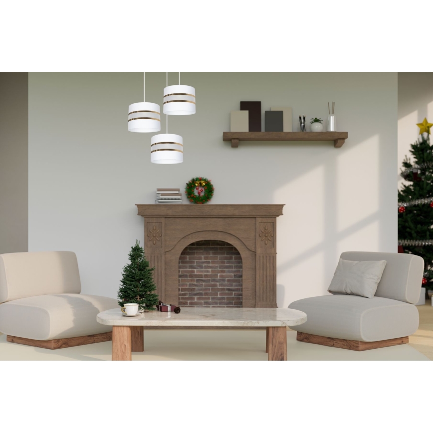 Люстра на мотузці CORAL 3xE27/60W/230V біла