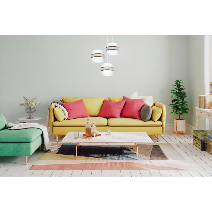 Люстра на мотузці CORAL 3xE27/60W/230V біла