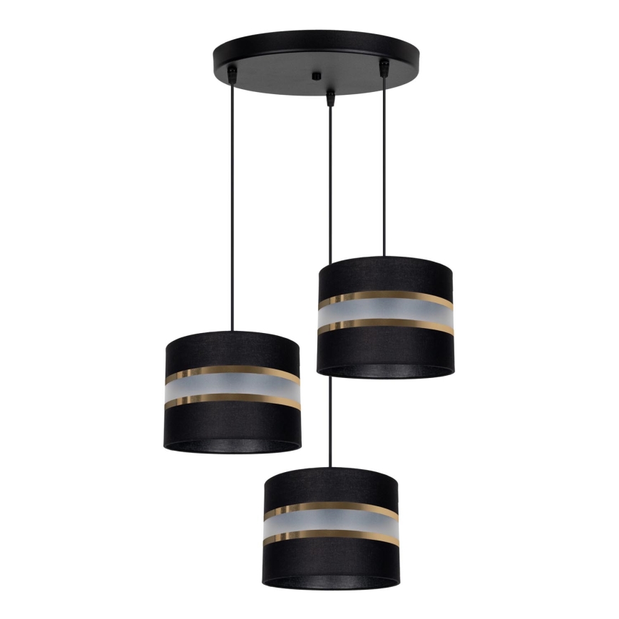 Люстра на мотузці CORAL 3xE27/60W/230V чорна