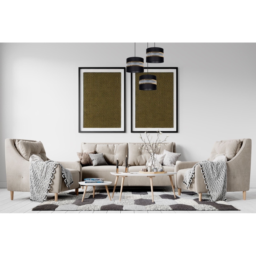 Люстра на мотузці CORAL 3xE27/60W/230V чорна