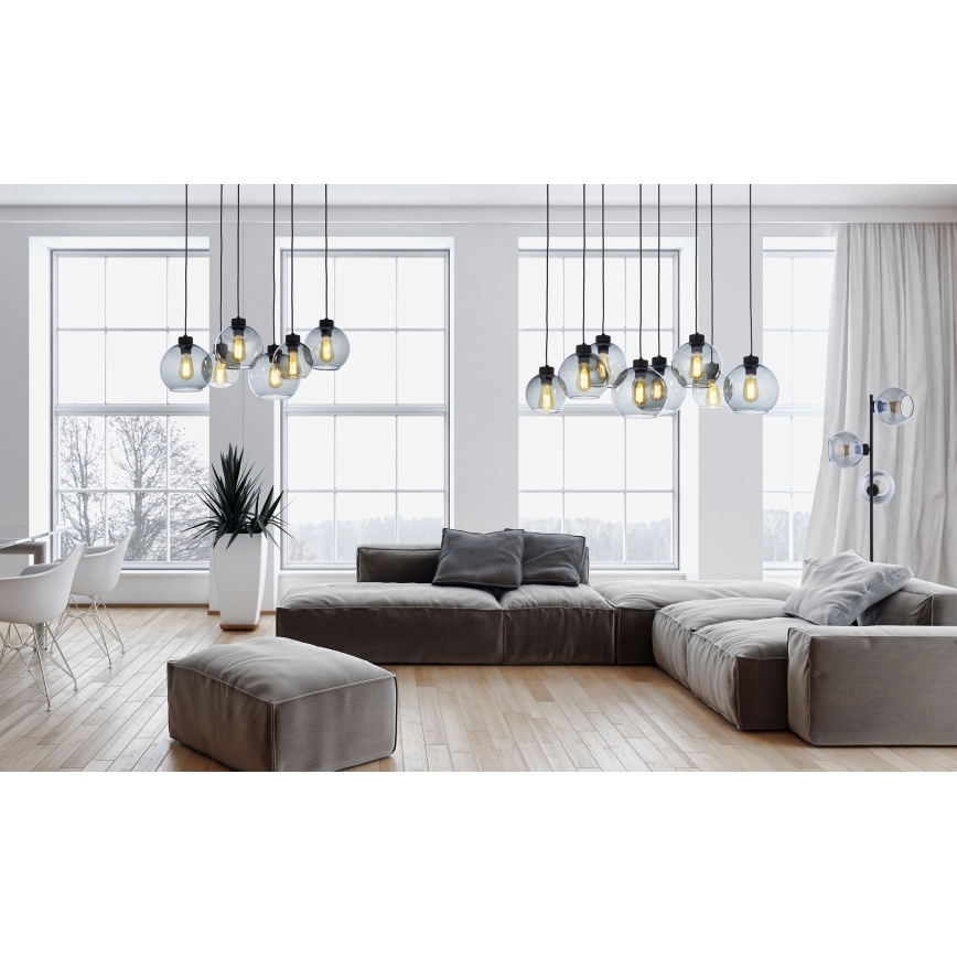 Люстра на мотузці CUBUS 8xE27/60W/230V чорна