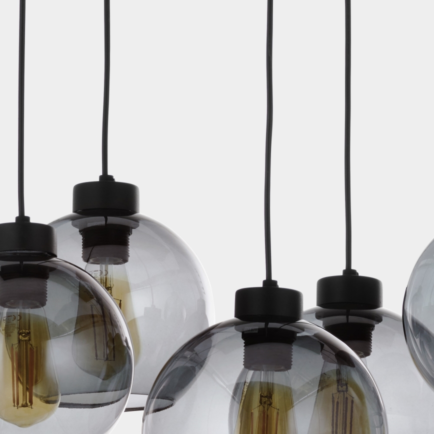 Люстра на мотузці CUBUS 8xE27/60W/230V чорна