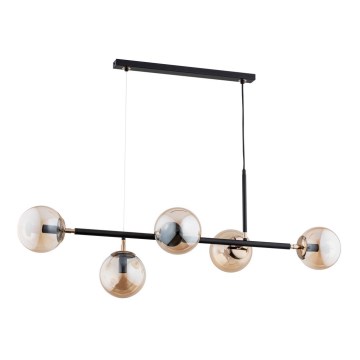 Люстра на мотузці DANSA 5xE14/10W/230V латунь/чорна