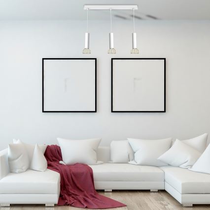 Люстра на мотузці DANTE 3xGU10/25W/230V біла/золота
