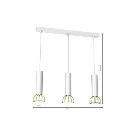 Люстра на мотузці DANTE 3xGU10/25W/230V біла/золота
