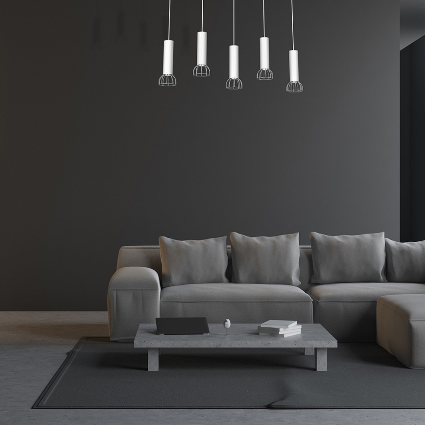 Люстра на мотузці DANTE 5xGU10/25W/230V біла/блискучий хром