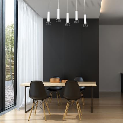 Люстра на мотузці DANTE 5xGU10/25W/230V біла/блискучий хром