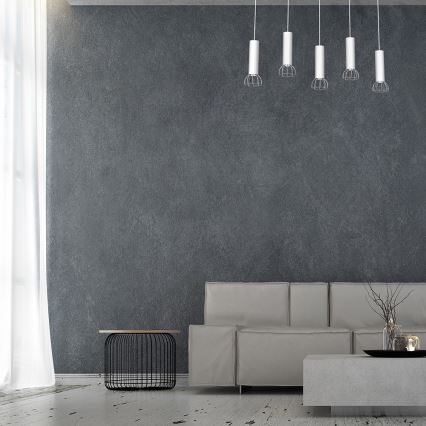 Люстра на мотузці DANTE 5xGU10/25W/230V біла/блискучий хром