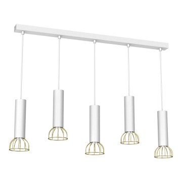 Люстра на мотузці DANTE 5xGU10/25W/230V біла/золота
