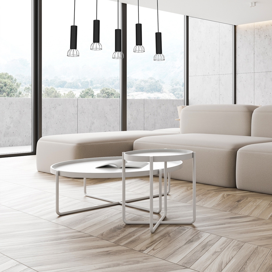 Люстра на мотузці DANTE 5xGU10/25W/230V чорна/блискучий хром