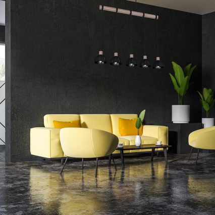 Люстра на мотузці ERIK 5xE27/60W/230V коричнева/чорна