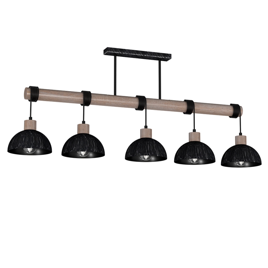 Люстра на мотузці ERIK 5xE27/60W/230V коричнева/чорна