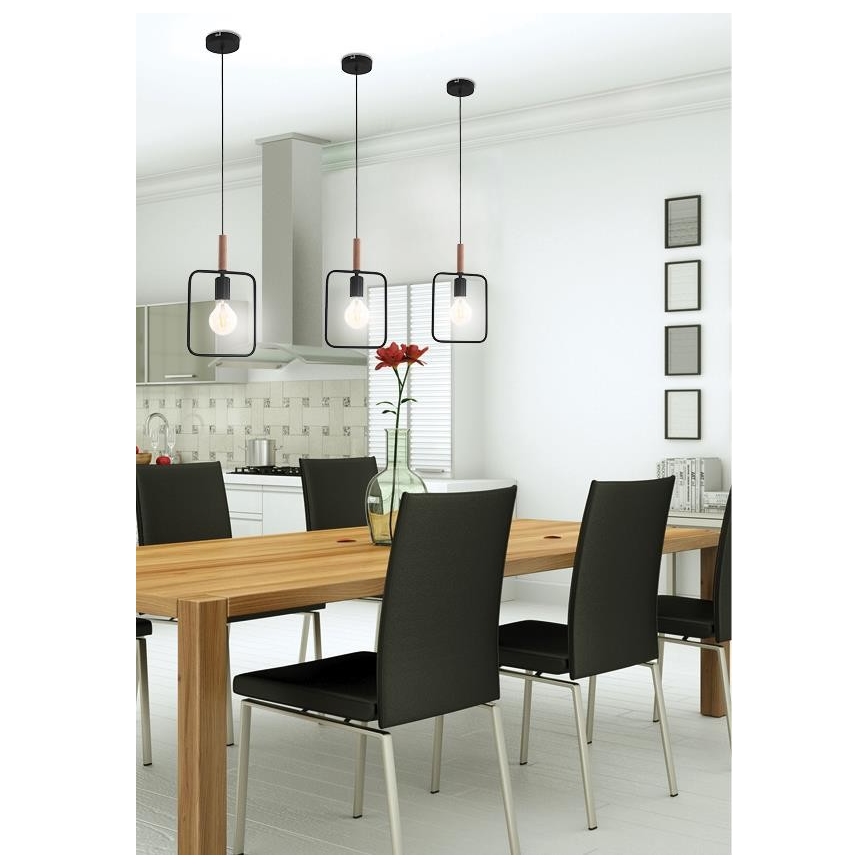 Люстра на мотузці FRAME 1xE27/60W/230V чорна