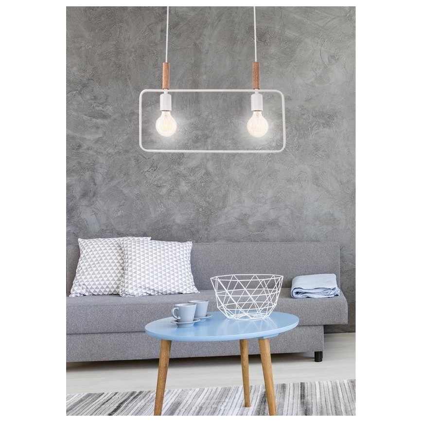 Люстра на мотузці FRAME 2xE27/60W/230V біла