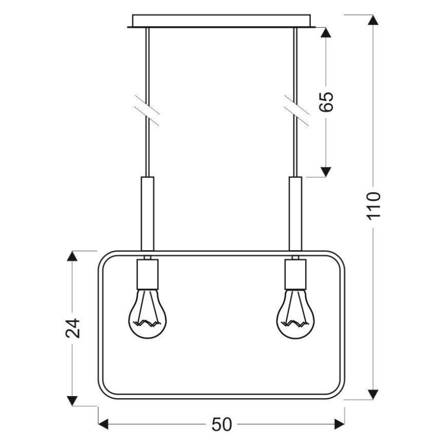 Люстра на мотузці FRAME 2xE27/60W/230V чорна