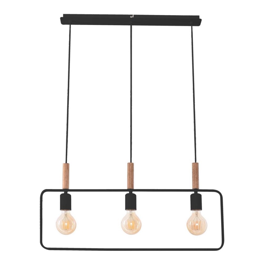 Люстра на мотузці FRAME 3xE27/60W/230V чорна
