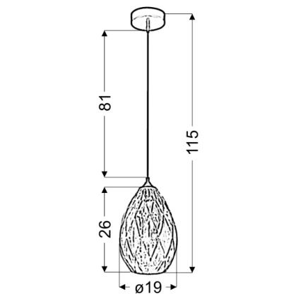 Люстра на мотузці GRAN 1xE27/60W/230V