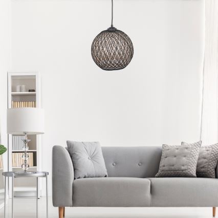 Люстра на мотузці JUTE 1xE27/60W/230V чорна