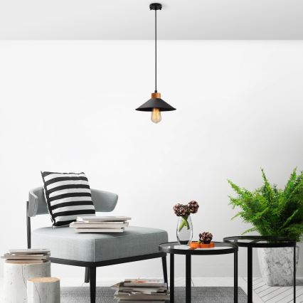 Люстра на мотузці MANAVGAT 1xE27/40W/230V чорна/коричнева