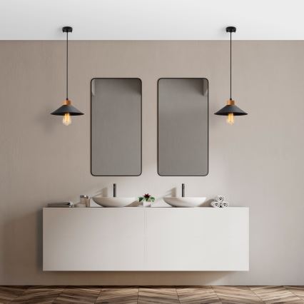 Люстра на мотузці MANAVGAT 1xE27/40W/230V чорна/коричнева