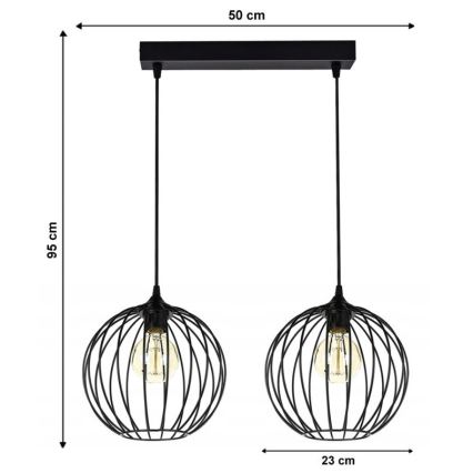 Люстра на мотузці MATT 2xE27/60W/230V