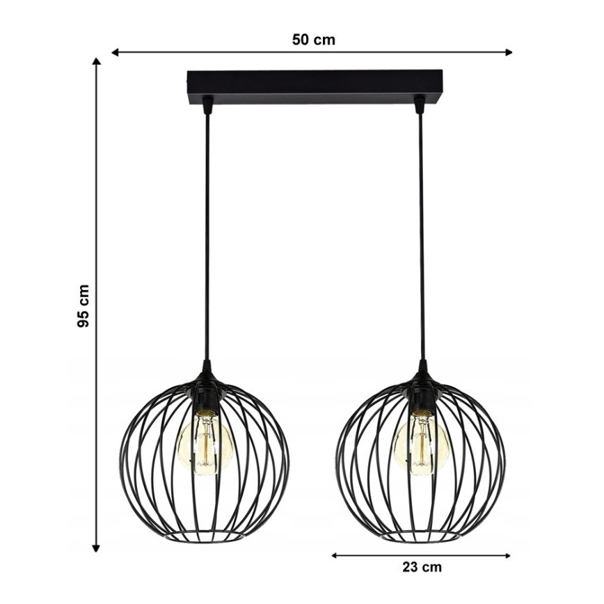 Люстра на мотузці MATT 2xE27/60W/230V