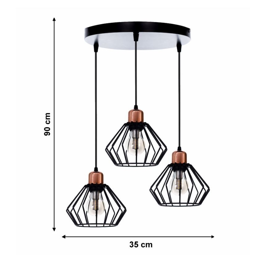Люстра на мотузці PORTO 3xE27/40W/230V