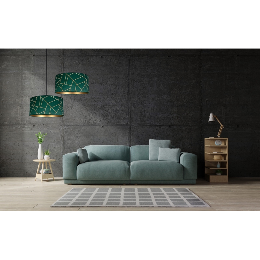 Люстра на мотузці RELLA 1xE27/60W/230V зелена/золота