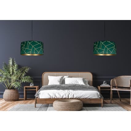 Люстра на мотузці RELLA 1xE27/60W/230V зелена/золота