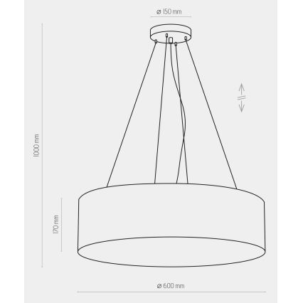 Люстра на мотузці RONDO 4xE27/15W/230V синя