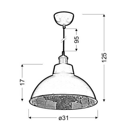 Люстра на мотузці SCRIMI 1xE27/60W/230V