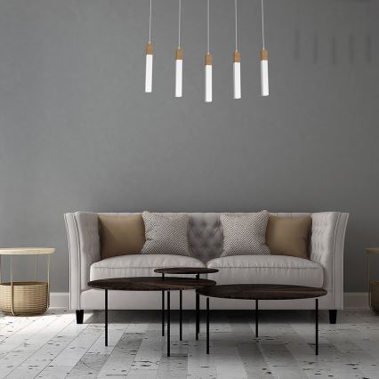 Люстра на мотузці SOLO 5xGU10/MR11/40W/230V біла