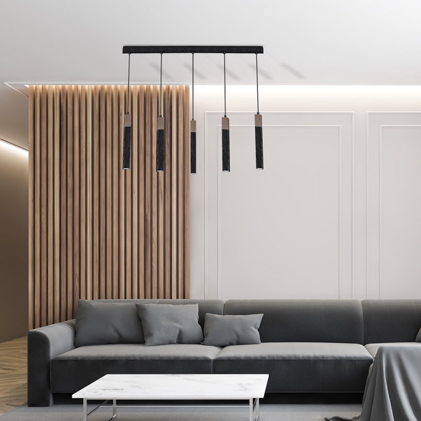 Люстра на мотузці SOLO 5xGU10/MR11/40W/230V чорна