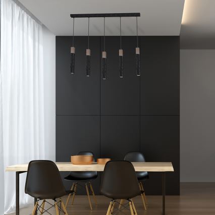 Люстра на мотузці SOLO 5xGU10/MR11/40W/230V чорна