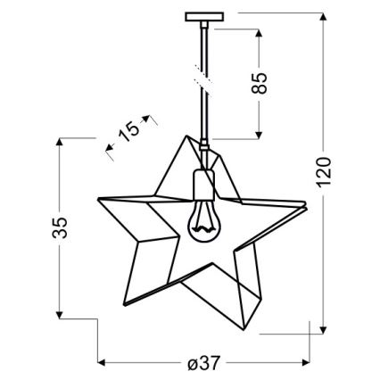 Люстра на мотузці STAR 1xE27/60W/230V
