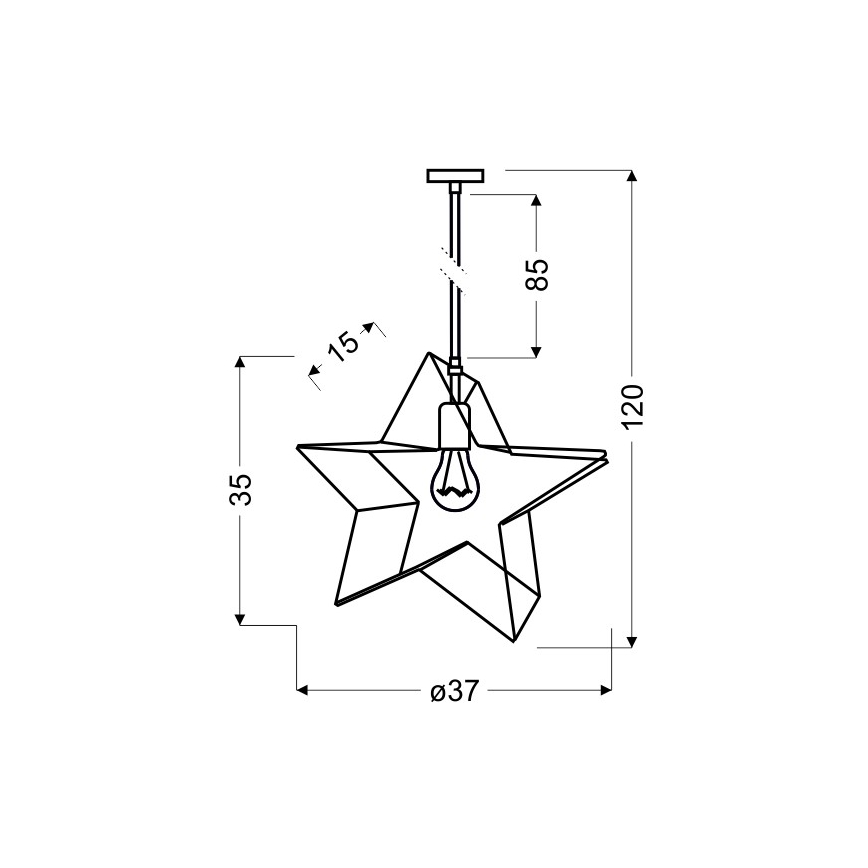Люстра на мотузці STAR 1xE27/60W/230V