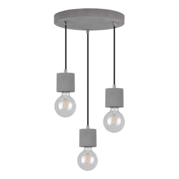 Люстра на мотузці STRONG 3xE27/60W/230V бетон – сертифіковано FSC