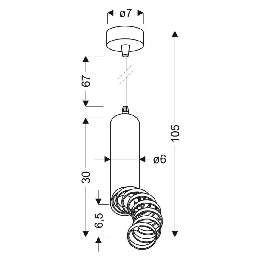 Люстра на мотузці TUBA 1xGU10/50W/230V чорна