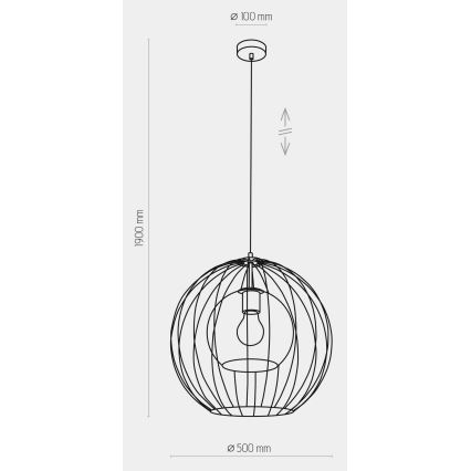 Люстра на мотузці UNIVERSO 1xE27/60W/230V