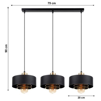 Люстра на мотузці VEST 3xE27/60W/230V