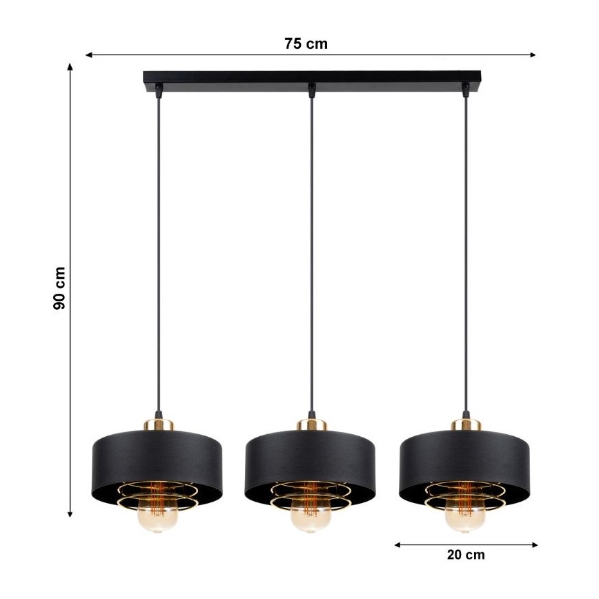 Люстра на мотузці VEST 3xE27/60W/230V