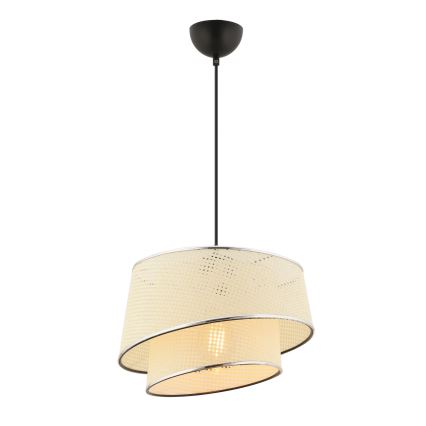 Люстра на окачени BARETTE 1xE27/60W/230V кремава/глянцеви хром